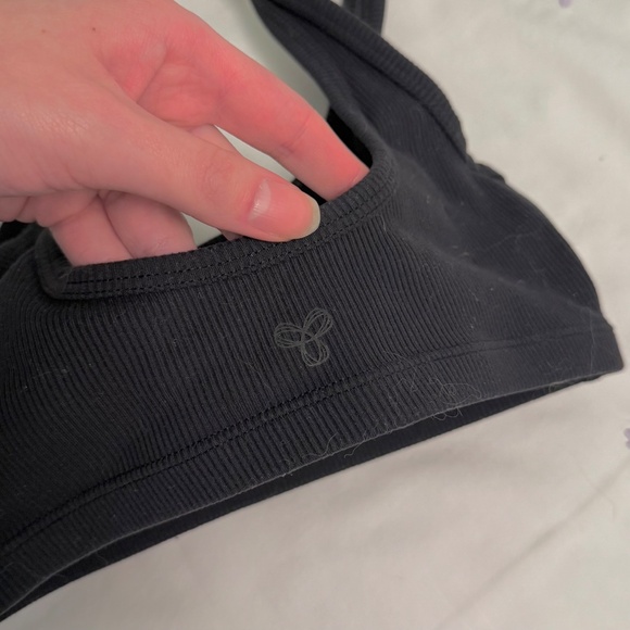 TNA ribbed black bra activewear top - Picture 6 of 7